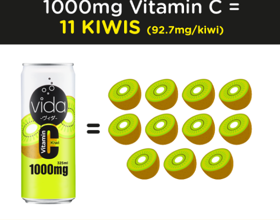 vida C Kiwi 325ml — 1000mg Vitamin C = 11 kiwis